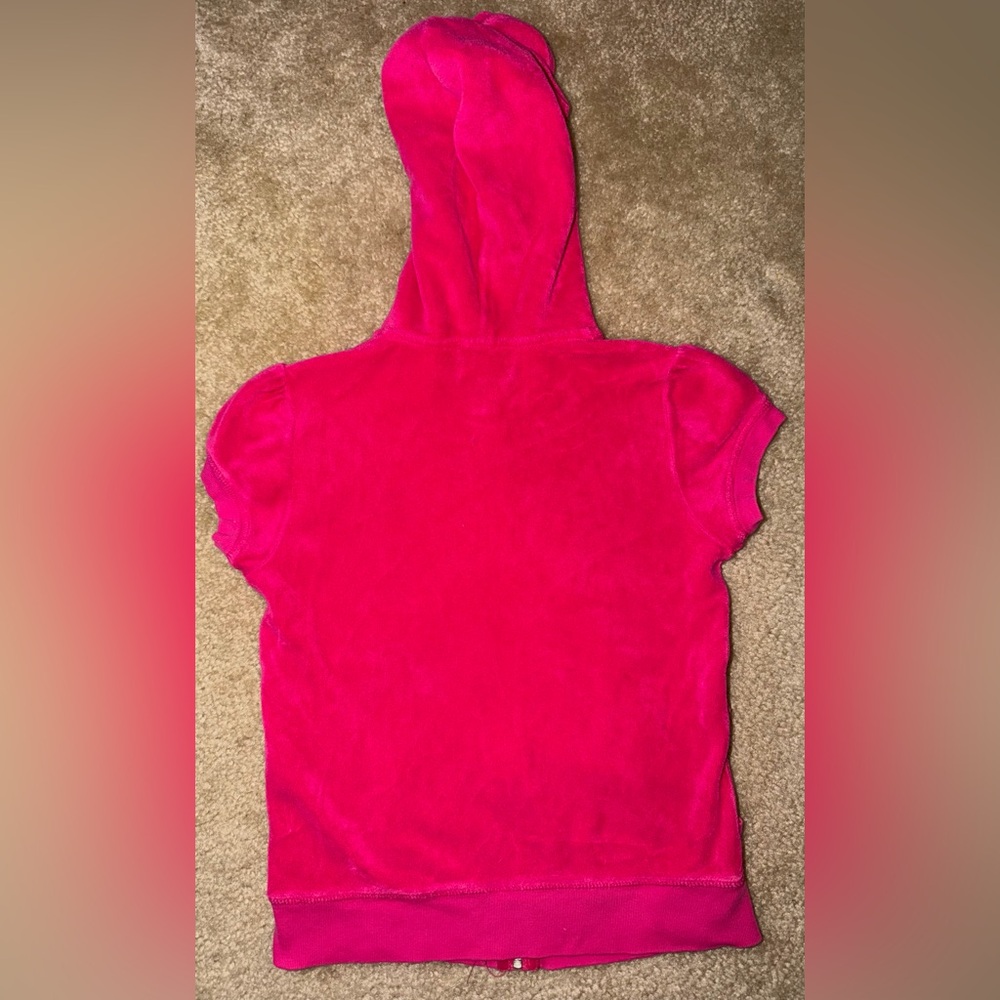 Girls hot pink Velour Juicy Couture zip up cover up sz 10 - Picture 5 of 5
